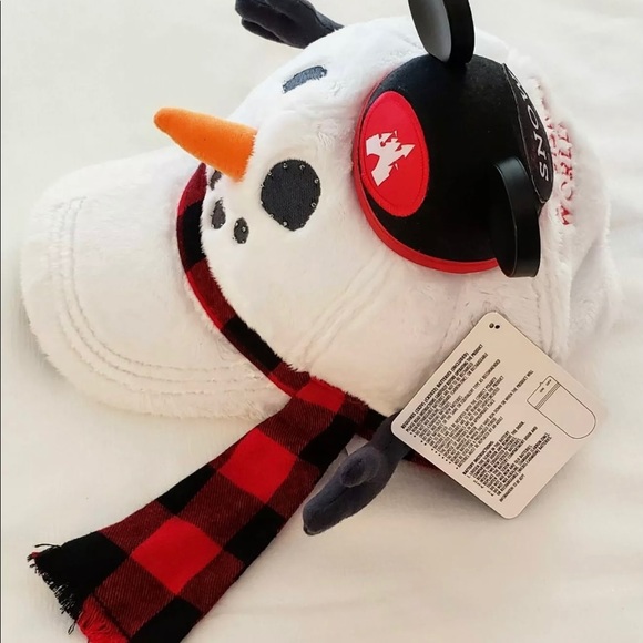 Disney holiday ear castle hat fuzzy snowman cap LE main image 5